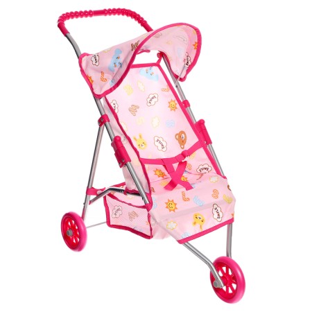 Stroller for dolls summer, three -wheel, metal frame, mix-5