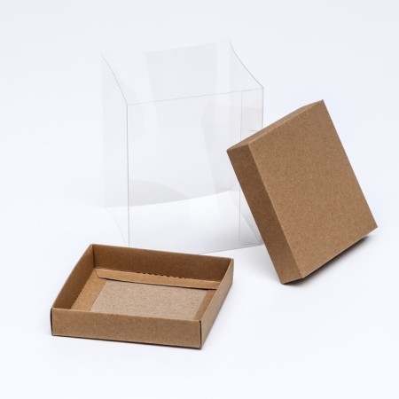 Box with PVC mini 10 x 10 x 12 cm "Kraft"-3