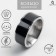 Ring Ceramics "Weid", 1 cm, black color in silver, 19 size