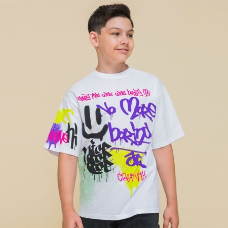 T -shirt for boys, height 98 cm, white color