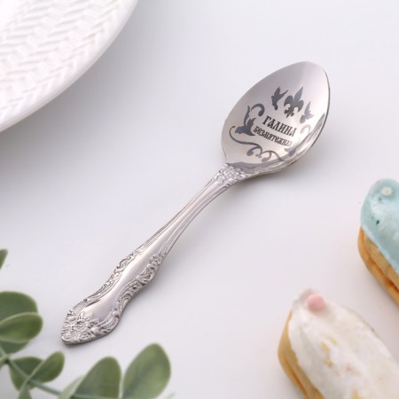 Spoon is registered, tea, with an engraving "Galina", h = 14-1