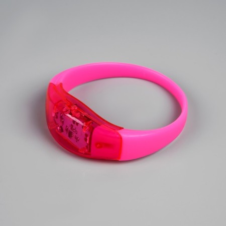 LED pink bracelet, CR2016x2 batteries, pink glow-4