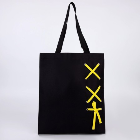 Shoper with tape, black color, 35 x 1 x 40 cm-3