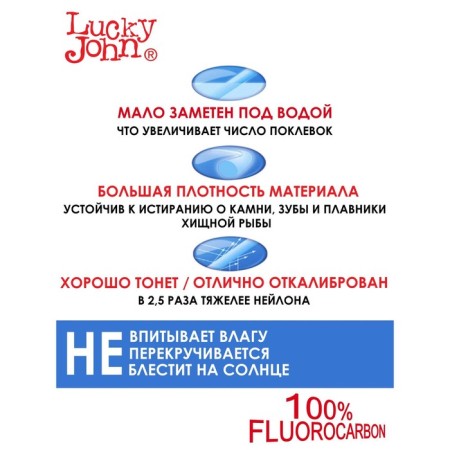 Leaders Fluorocarbon LJ Osnish. Vertl. And fastener. 12 kg 25cm 10pcs.-2