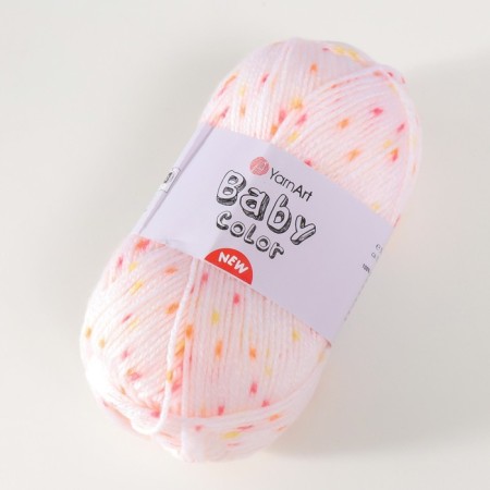 Yarn "Baby Color" 100% acrylic 150m/50g (215 orange.ZHELT)-1