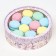 Box for Makarun tube with the window "Flowers", beige-violet, 20 x 6 cm