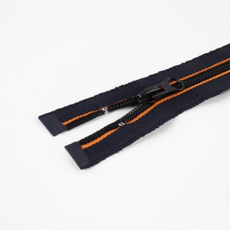 Lightning "Spiral", No. 5, detachable, castle machine, 80 cm, orange/black color-1