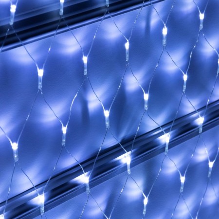 Girlyanda "Network" 2 × 2 m, IP20, dark thread, 152 LED, white glow, 8 modes, 220 V-2