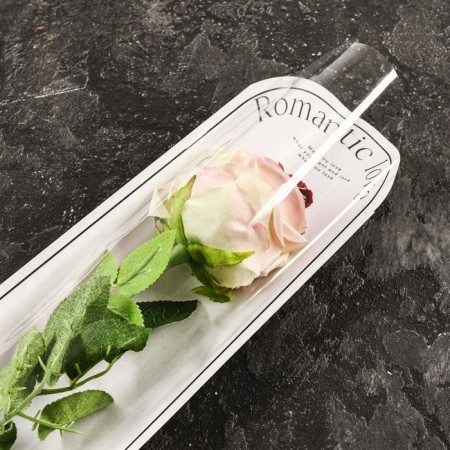Package-cone for flowers, "romance", white, 14x40 cm-1