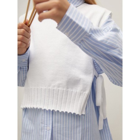 Knitted children's vests Amarobaby Bow, height 140 cm, white color-6