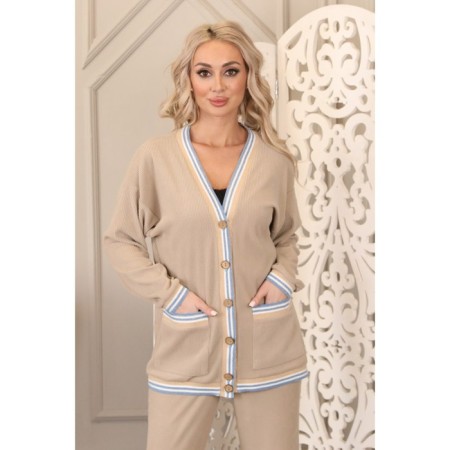 Female suit, size 48, beige color-16