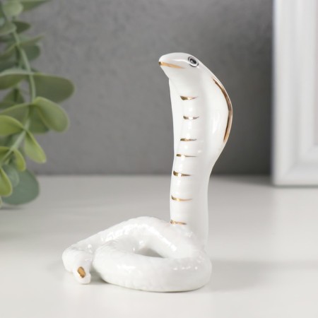 Souvenir ceramics "White Cobra" with gold 5x6.2x7.7 cm