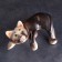 Porcelain figurine "Cat Vaska Black", 17 cm