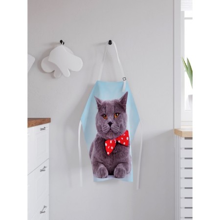 Apron of a kitchen with a photo print "Gray theme Scottish Vislouhai", adjustable, size OS-1