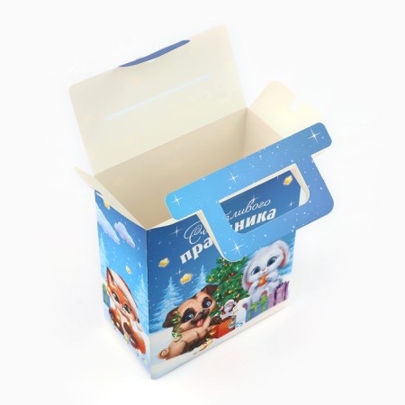 Folding boxes “Bear with a gift”, 18 x 15 x 7.5 cm, New Year-6