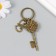 Trick metal, glass "Double heart and key" bronze 10 cm