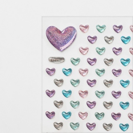 Earrings "Stickers" love, hearts, color-1