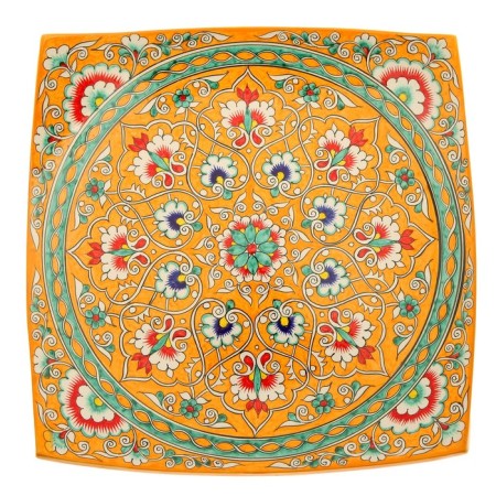 Largan Rishtan ceramics "Patterns", 32 cm, square, blue mix-5