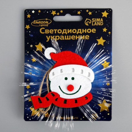 Light suspension "Snowman" 10 cm, batteries LR44x3, glow of multi-3