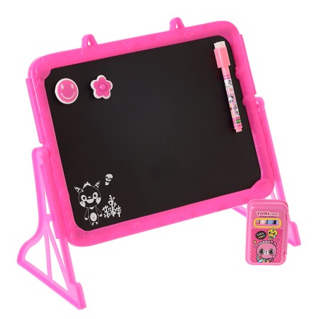Board is double -sided, under a marker and chalk on stands (chalk, marker, magnets), mix-14