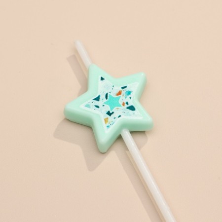 Set of candles for the cake, 5 pcs "Asterisk", Blue-2