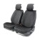 Front seats Car Performance, 2 pcs, alcantara, rhombus, black-gray