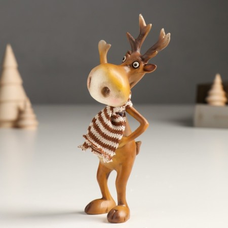 Souvenir Polystone "Losyash in a striped brown scarf - Hello!" MIX 5x7x15 cm-4