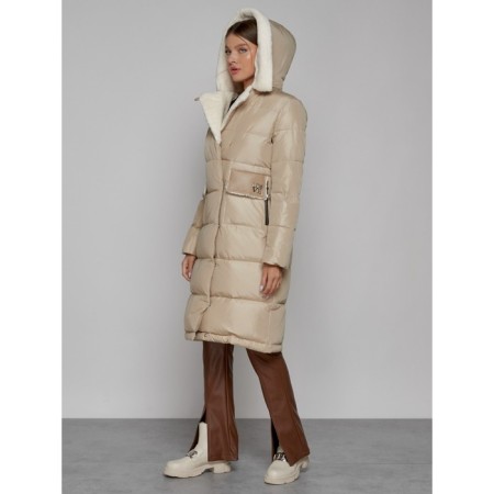 Coat insulated winter female, size 50, beige color-5