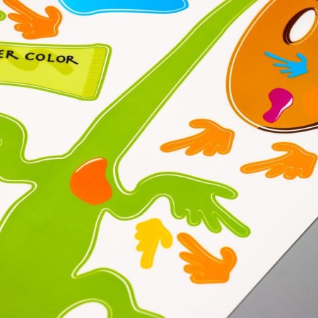 Sticker Plastic Interior color "Green lizards and paints" 50x70 cm-2