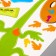 Sticker Plastic Interior color "Green lizards and paints" 50x70 cm