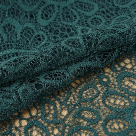 Lace elastic fabric, 190 mm × 2.7 ± 0.5 m, emerald color-1