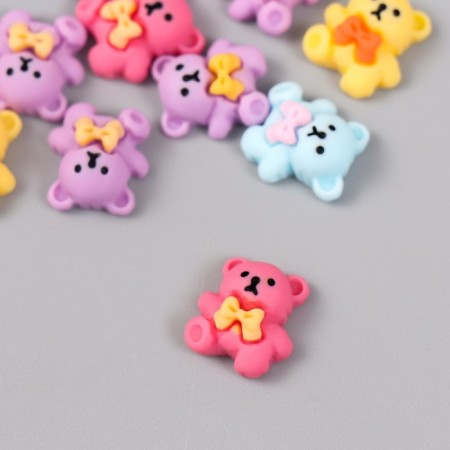 Decor for creativity Plastic "Bear with a bow" mix 1.3x1.4 cm-1