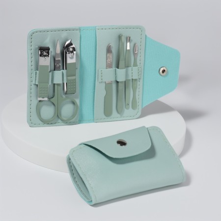 Manicure set, 7 items, in case, menthol color-2
