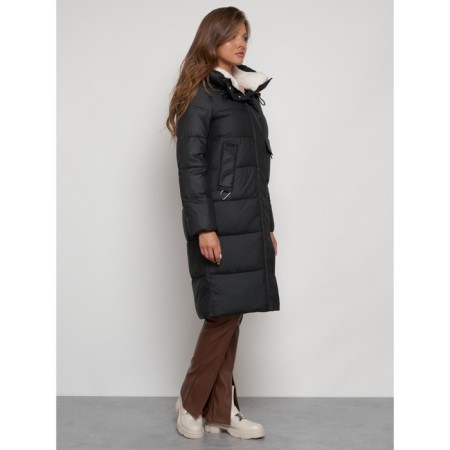 Coat insulated winter female, size 46, black color-2