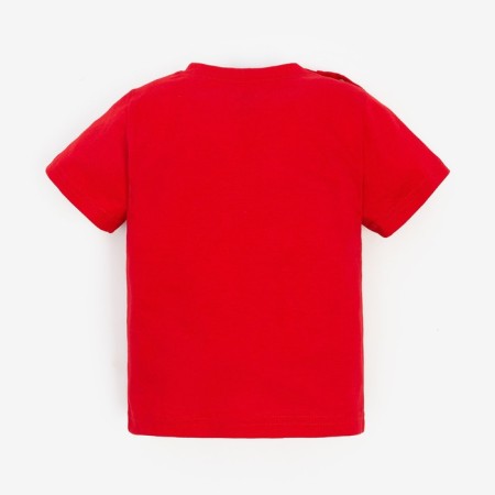 Children's T -shirt "White Bear", red color, height 62 cm-3