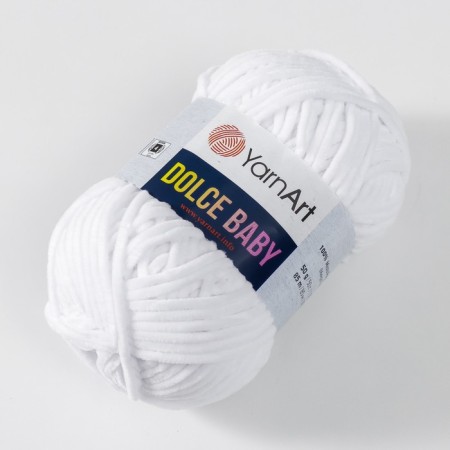Yarn "Dolce Baby" 100% micropoliester 85m/50 g (741 white)-1