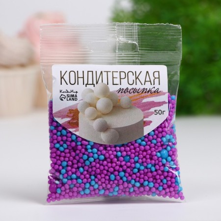 Sprinking confectionery with the effect of neon in color glaze "Blue, ultraviolet", 50 g-1