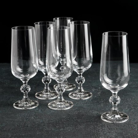 A set of glasses for champagne "Claudia", 180 ml, 6 pcs