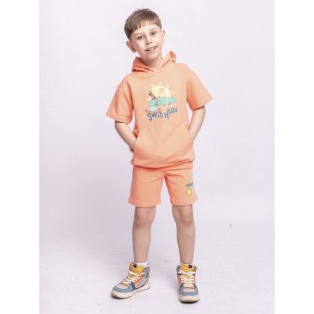 Hoods with a short sleeve for a boy Batik, height 128 cm, color orange color-1