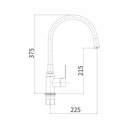 Fashun A4082-7 kitchen mixer, single-leaf, flexible spout, brass, black, chrome-1