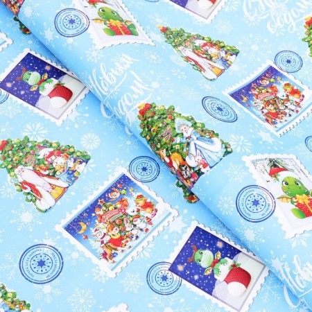 Glossy packaging paper "New Year's magic", 70 x 100 cm, 1 sheet,-1