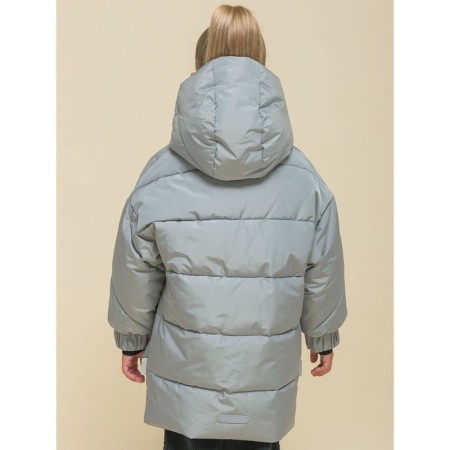 Coat for girls, height 110 cm, gray color-13