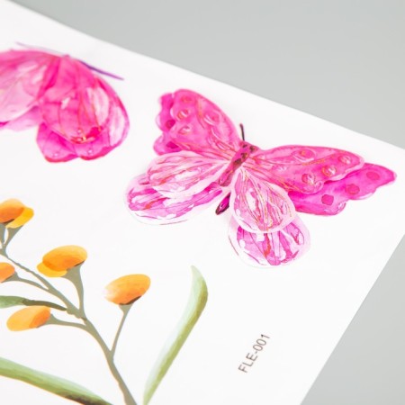Sticker Plastic Interior 3D "Pink Peions" 50x35 cm-1