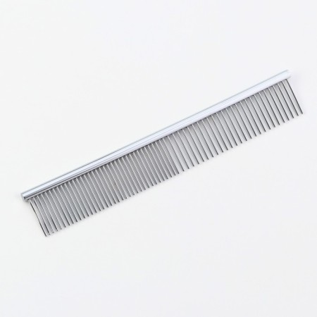 Metal combing small, rare and frequent teeth, 19 x 3 cm-1