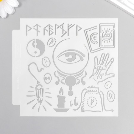 Stencil plastic "Fortune telling" 13x13 cm-3