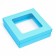 The box is folding, cover is, turquoise, with a window of 20 x 20 x 6 cm