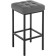 Har lobe metal stool/eco-leather, black/dark gray 35x35x65 cm