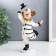 Polystone souvenir "Clown in a striped suit" Black and white with gold 18x7x10 cm