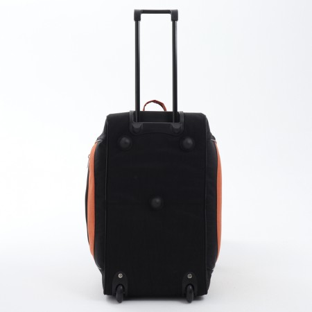 Road bag on wheels, 3 outer pockets, shoes department, black/orange color-2