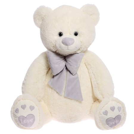 Soft toy "Bear Pierre with a bow", Latte color, 130 cm